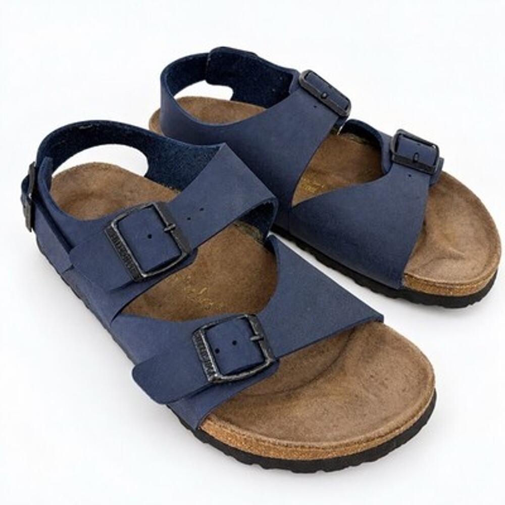 Betula by Birkenstock Milano Blue Leather Back Strap Sandals Women's 7 Men's 5